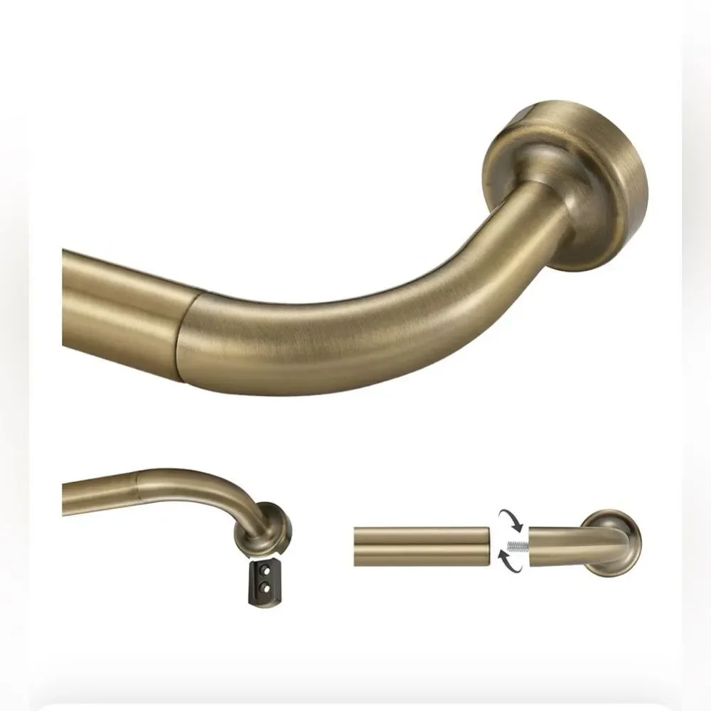 (2) Antique Bronze Curtain Rod 48-84 Inches